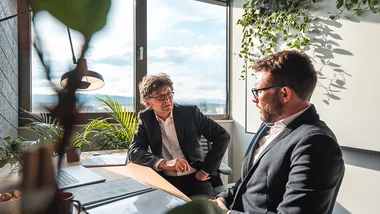 Two men meeting in an office